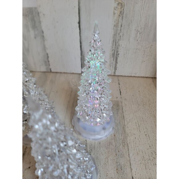 Clear acrylic tree color changing set Xmas home decor set figure - Picture 7 of 8